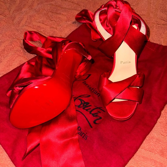 Christian Louboutin SOLD ON EBAY Tres Frais 120 Crepe Satin Pumps Heels - Picture 3 of 5